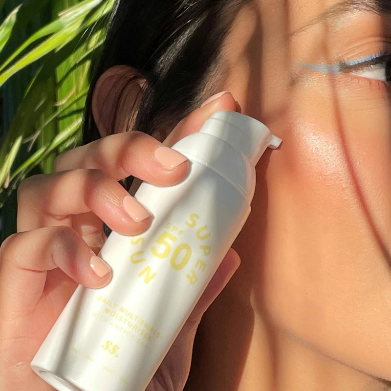 Applying SPF sunscreen as the last step of a morning skincare routine